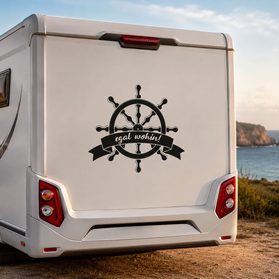 Aufkleber “STEUERRAD” maritimer Sticker für Boot, Wohnmobil & Auto | ab 19,99€