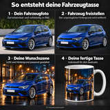 Fahrzeug-Tasse mit Wunschszene