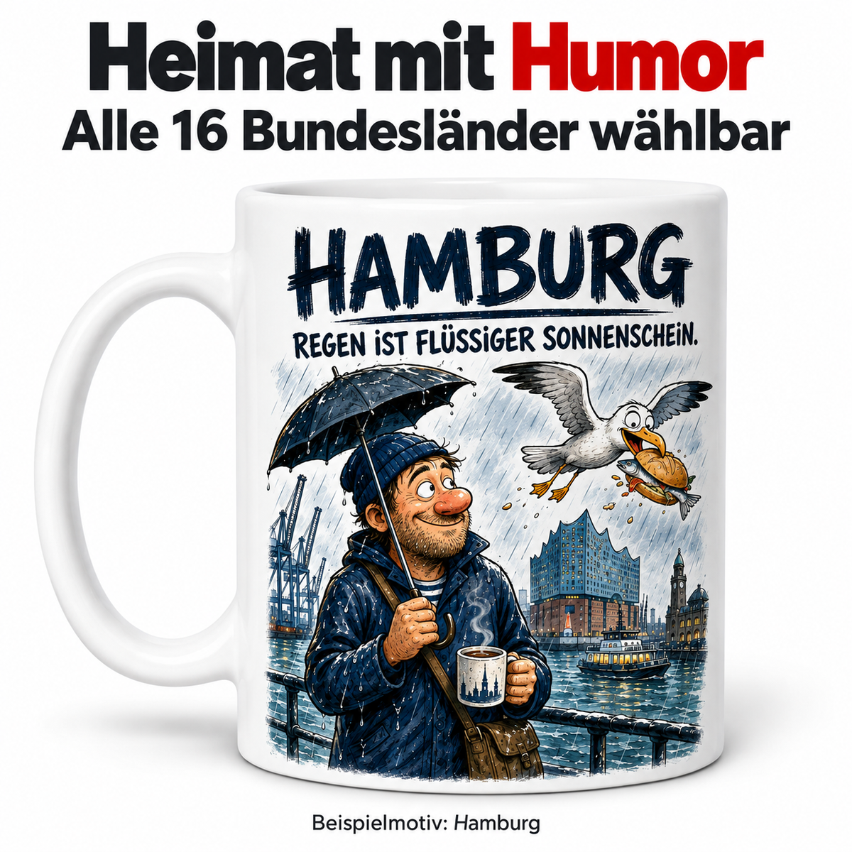 Heimat mit Humor – Bundesländer-Tasse mit frechen Sprüchen