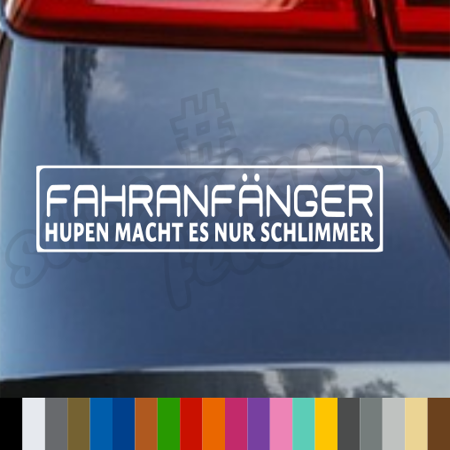 Aufkleber “FAHRANFÄNGER” | 20x5cm – stickertuningfetzt