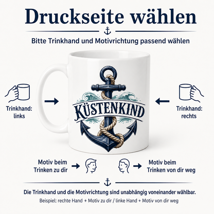Keramiktasse Küstenkind – Anker, ca. 330 ml
