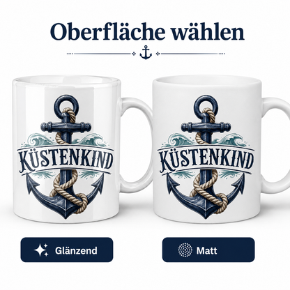 Keramiktasse Küstenkind – Anker, ca. 330 ml