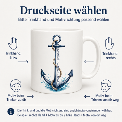 Keramiktasse Küstenkind – Anker, ca. 330 ml