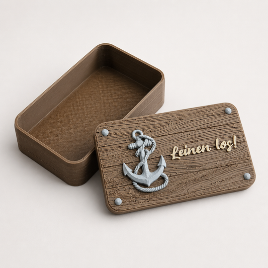3D gedruckte Ankerbox „Leinen los!“, Geschenkbox, Gutscheinbox | ab 22,90€