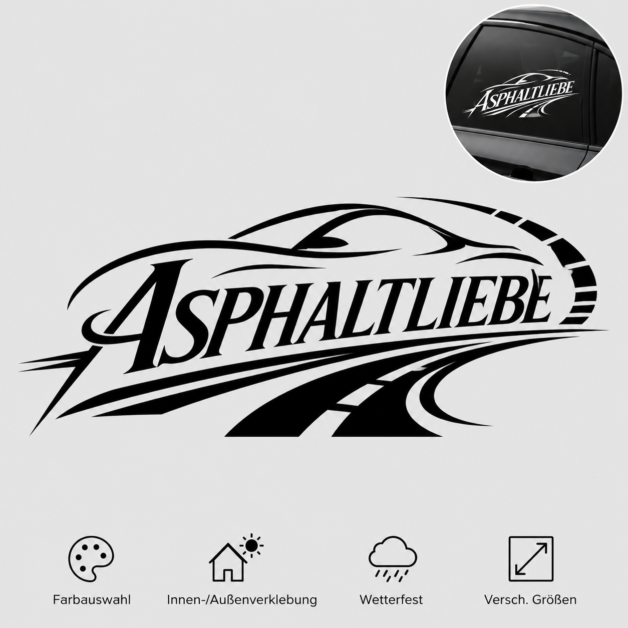 Aufkleber "Asphaltliebe" | 30 bis 60cm | ab 9,99€