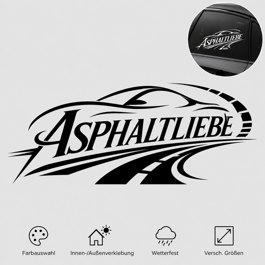 Aufkleber "Asphaltliebe" | 30 bis 60cm | ab 9,99€
