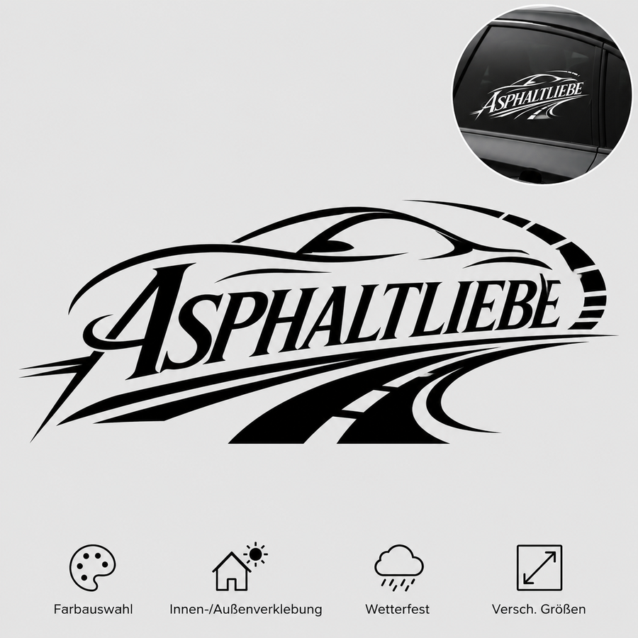 Aufkleber "Asphaltliebe" | 30 bis 60cm | ab 9,99€