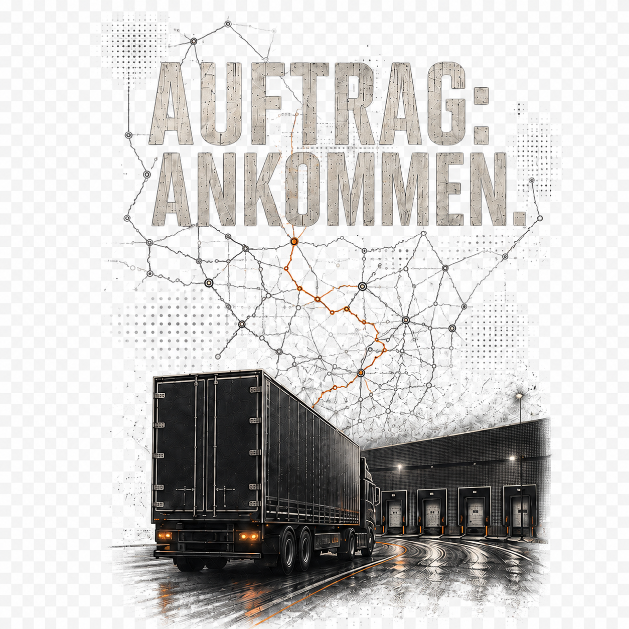Trucker-Hoodie „AUFTRAG: ANKOMMEN.“ – optional mit Frontname | ab 52,90€