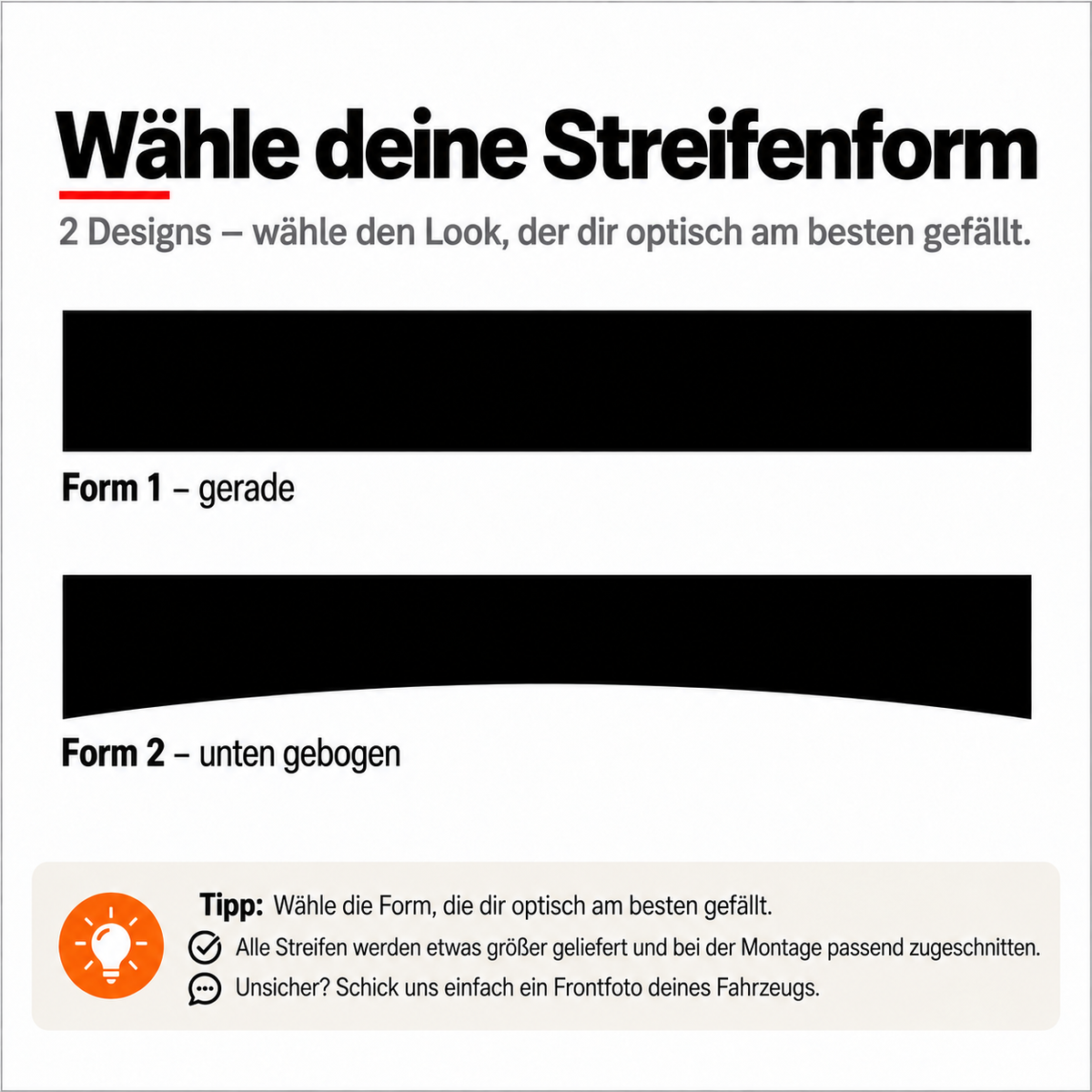 Blendstreifen mit ausgeschnittenem Wunschtext | Scheibenkeil, Sonnenblende | ab 24,90€