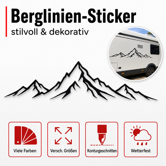 Aufkleber "Berglinie" | 50 bis 150cm | ab 14,99€