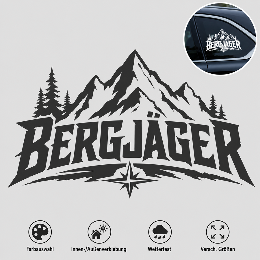 Aufkleber "Bergjäger" | 50 bis 100cm | ab 16,99€