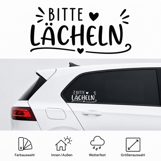 Aufkleber "Bitte Lächeln" | 30 bis 60cm | ab 6,99€