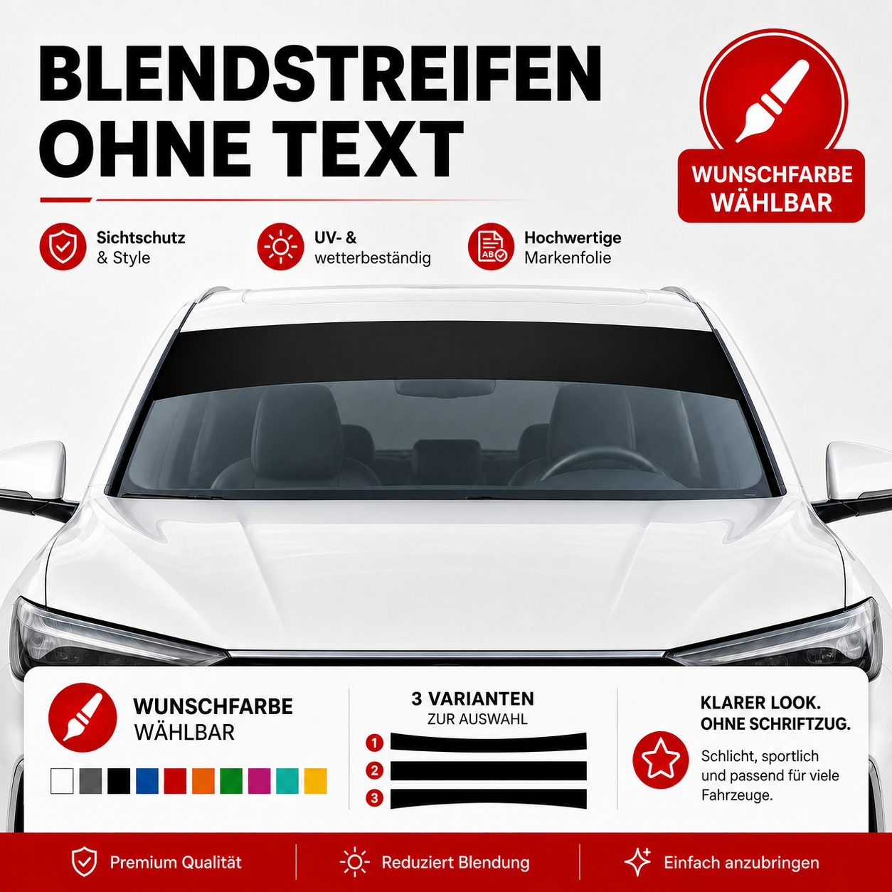 Blendstreifen ohne Text | Scheibenkeil, Sonnenblende | ab 9,90€