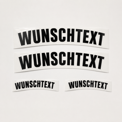 Gebogene Bremssattel-Aufkleber mit Wunschtext – 4er-Set | bis 20 cm