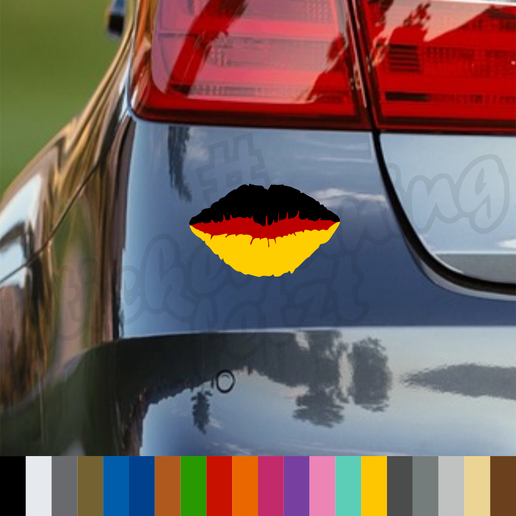 1x Aufkleber “DEUTSCHLANDFLAGGE” Mundform | 10x6,5cm