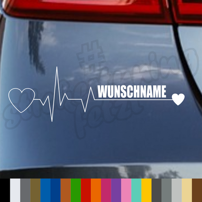 Aufkleber "WUNSCHTEXT" Herzschlag, EKG | ab 5,99€