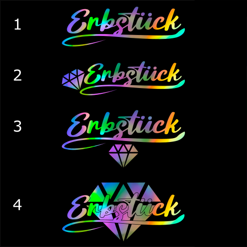 Aufkleber “ERBSTÜCK" | Effektfolie | ab 4,99€