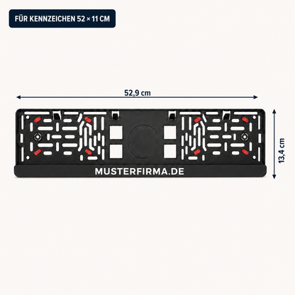 2x EU-Kennzeichenhalter "WUNSCHTEXT" mit Antiklapper-Noppen | ab 19,99€