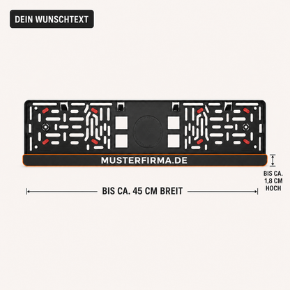 2x EU-Kennzeichenhalter "WUNSCHTEXT" mit Antiklapper-Noppen | ab 19,99€