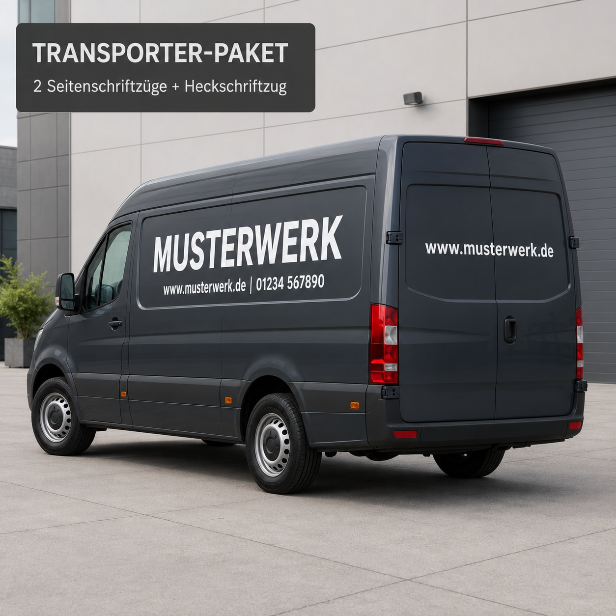 Firmenwagen-Starterpaket Transporter – Seiten- und Heckbeschriftung | ab 49,90€
