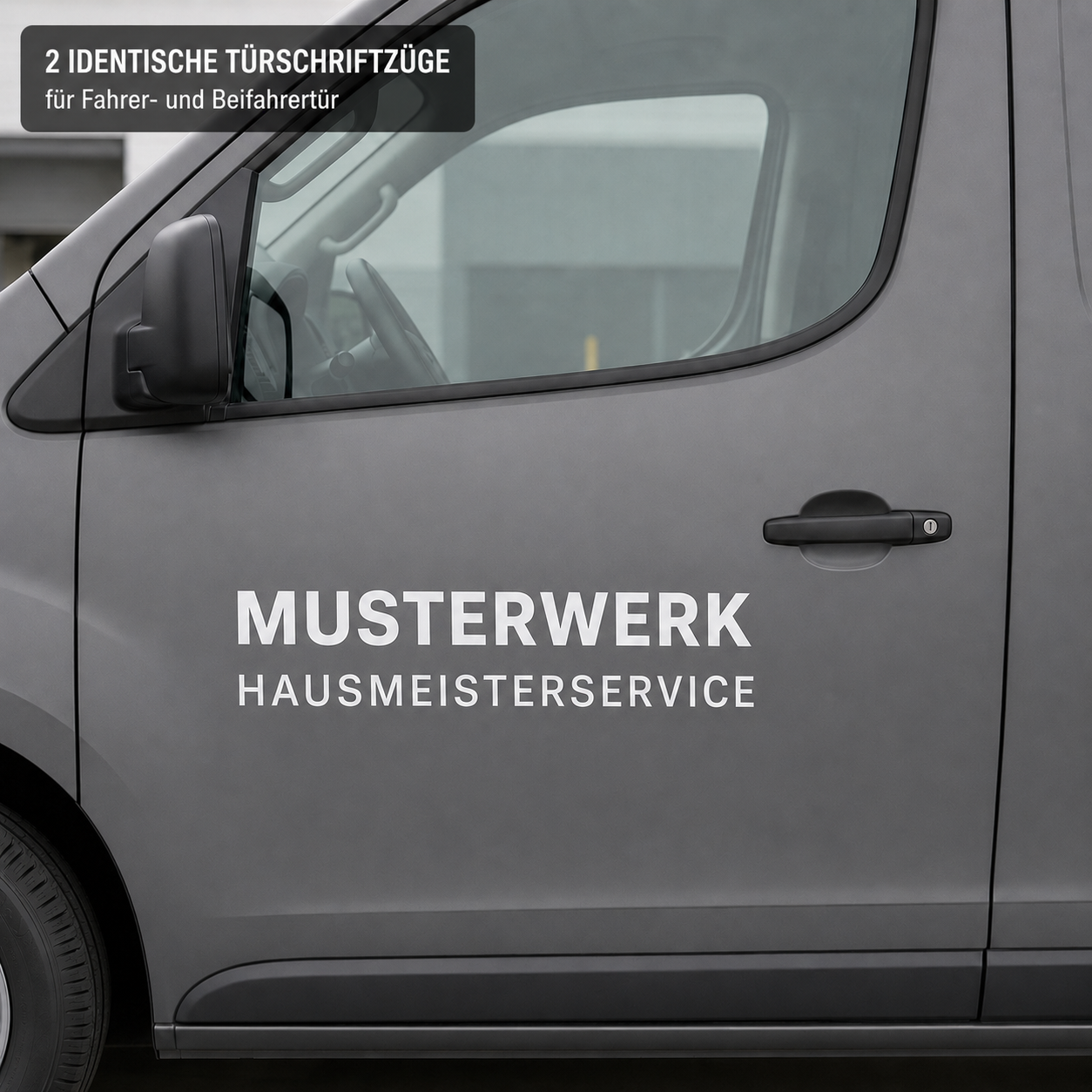 Firmenwagen-Starterpaket Basis – 2 Türschriftzüge + Heckschriftzug | ab 29,90€