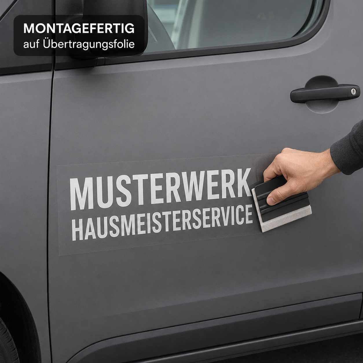 Firmenwagen-Starterpaket Basis – 2 Türschriftzüge + Heckschriftzug | ab 29,90€