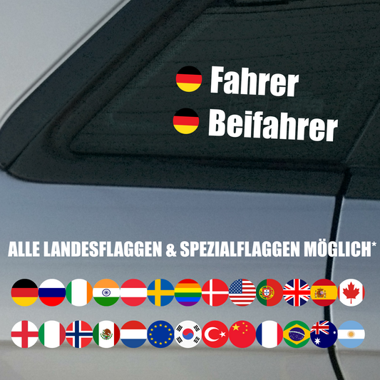 Aufkleber “FLAGGE (rund) + NAME” ca. 2cm hoch | bis 6 Namen | ab 5,99€