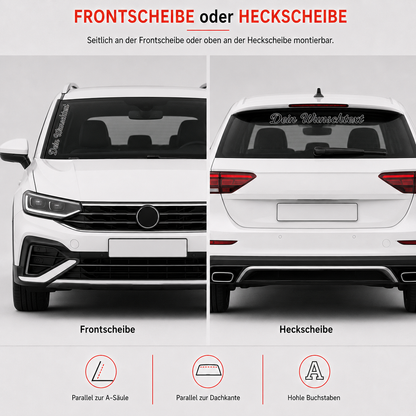Scheibenaufkleber mit hohlem Wunschtext | 20 bis 100cm | Outline | ab 9,99€