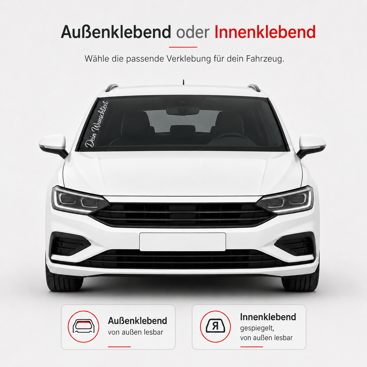 Scheibenaufkleber mit Wunschtext | 20 bis 60cm | ab 4,99€