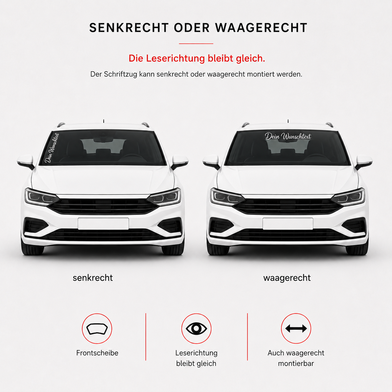 Scheibenaufkleber mit Wunschtext | 20 bis 60cm | ab 4,99€