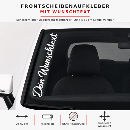 Scheibenaufkleber mit Wunschtext | 20 bis 60cm | ab 4,99€