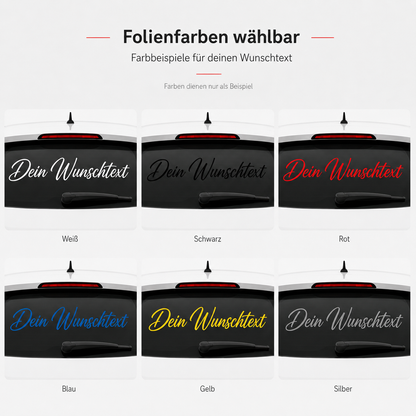 Heckscheibenaufkleber mit Wunschtext | 30 bis 150cm | einzeilig | ab 5,99€