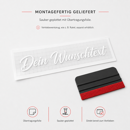 Heckscheibenaufkleber mit Wunschtext | 30 bis 150cm | einzeilig | ab 5,99€