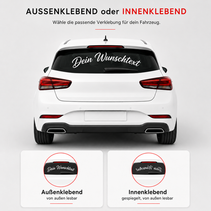 Scheibenaufkleber mit Wunschtext | 30 bis 100cm | gebogen | ab 6,99€