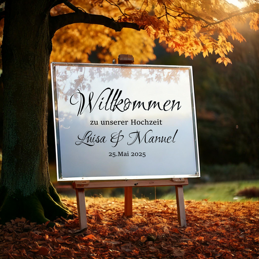 Aufkleber "WUNSCHTEXT" für Willkommensschild | Hochzeit, Taufe, Verlobung, Geburtstag | ab 3,99€