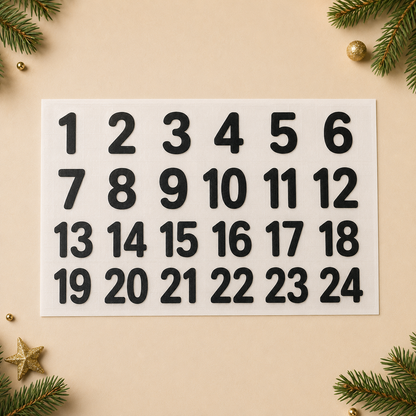 Adventskalender-Stickerset 1–24 – optional mit Wunschname | ab 12,99€