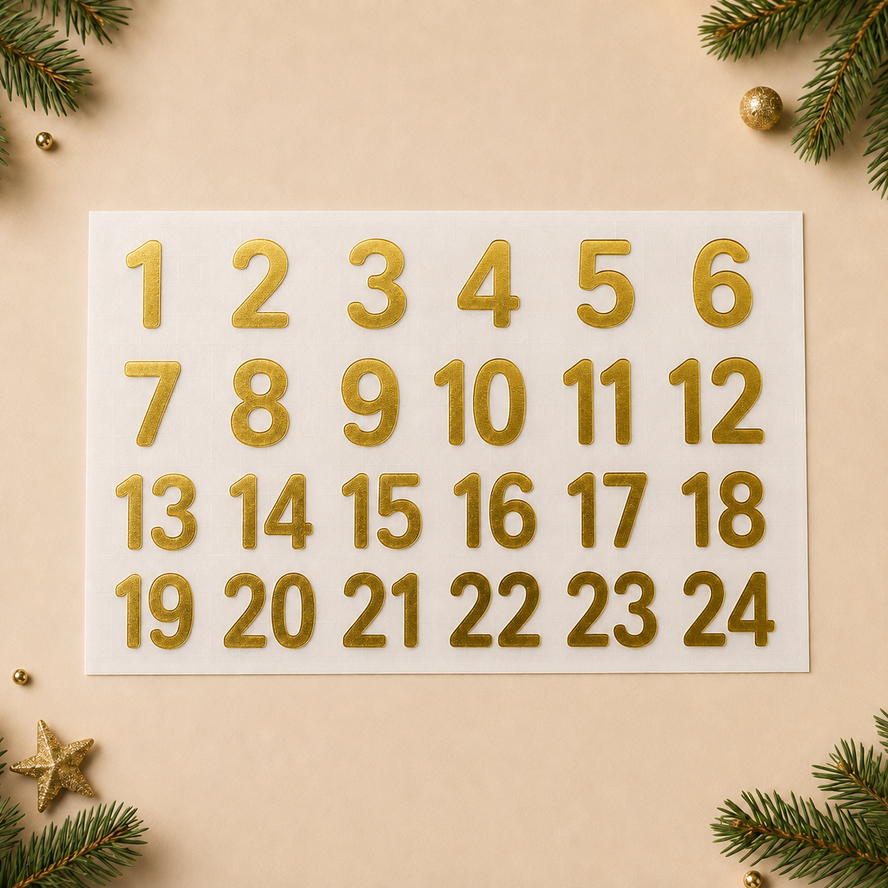 Adventskalender-Stickerset 1–24 – optional mit Wunschname | ab 12,99€