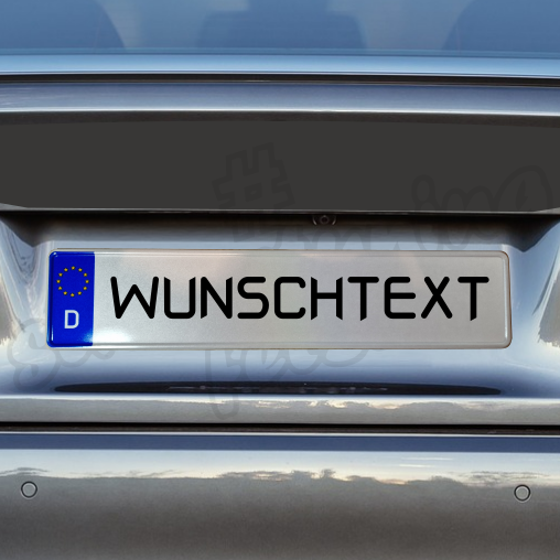 Kfz-Kennzeichen Deutschland 52x11cm "WUNSCHTEXT" | Aluminium | ab 12,99€ | für EU-Kennzeichenhalter