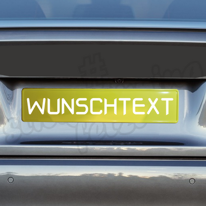 Kfz-Kennzeichen eingefärbt/foliert 52x11cm "WUNSCHTEXT" | Aluminium | ab 14,99€ | für EU-Kennzeichenhalter