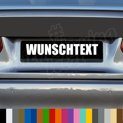 Kennzeicheneinleger 52x11cm "WUNSCHTEXT" | Hartkunststoff | ab 17,99€ | für EU-Kennzeichenhalter