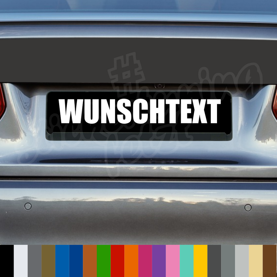 Kennzeicheneinleger 52x11cm "WUNSCHTEXT" | Hartkunststoff | ab 17,99€ | für EU-Kennzeichenhalter