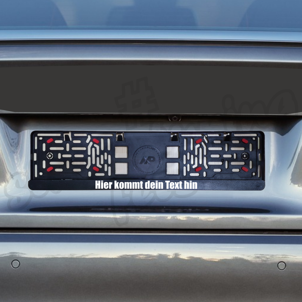 2x EU-Kennzeichenhalter "WUNSCHTEXT" mit Antiklapper-Noppen | ab 19,99€