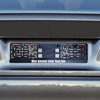 2x EU-Kennzeichenhalter "WUNSCHTEXT" mit Antiklapper-Noppen | ab 19,99€