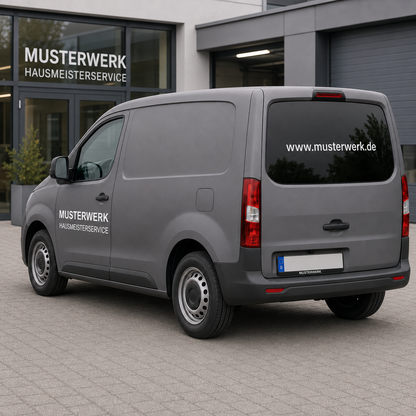 Firmen-Starterpaket Komplett – Fahrzeug, Eingang & Kennzeichenhalter | ab 69,90€