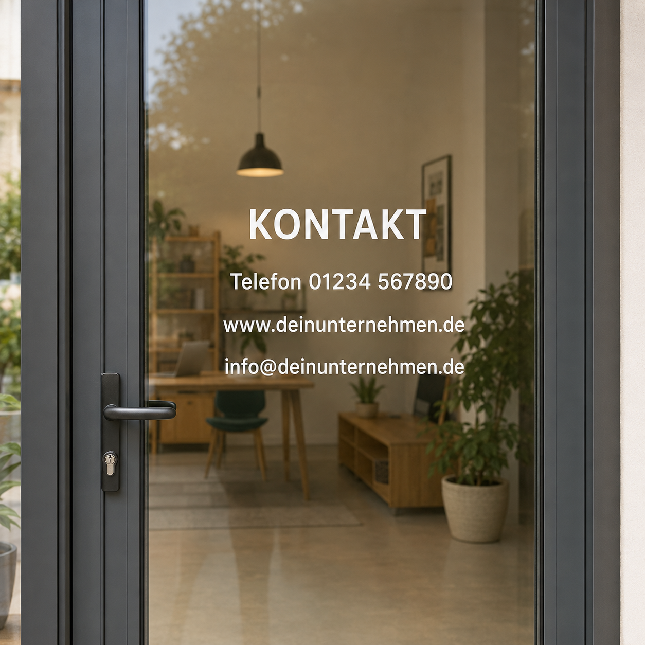 Kontaktdaten-Aufkleber individuell | für Tür, Fenster & Schaufenster | ab 17,99€