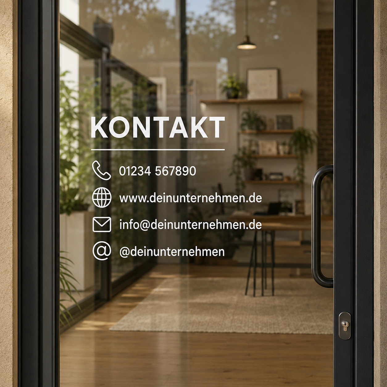 Kontaktdaten-Aufkleber individuell | für Tür, Fenster & Schaufenster | ab 17,99€