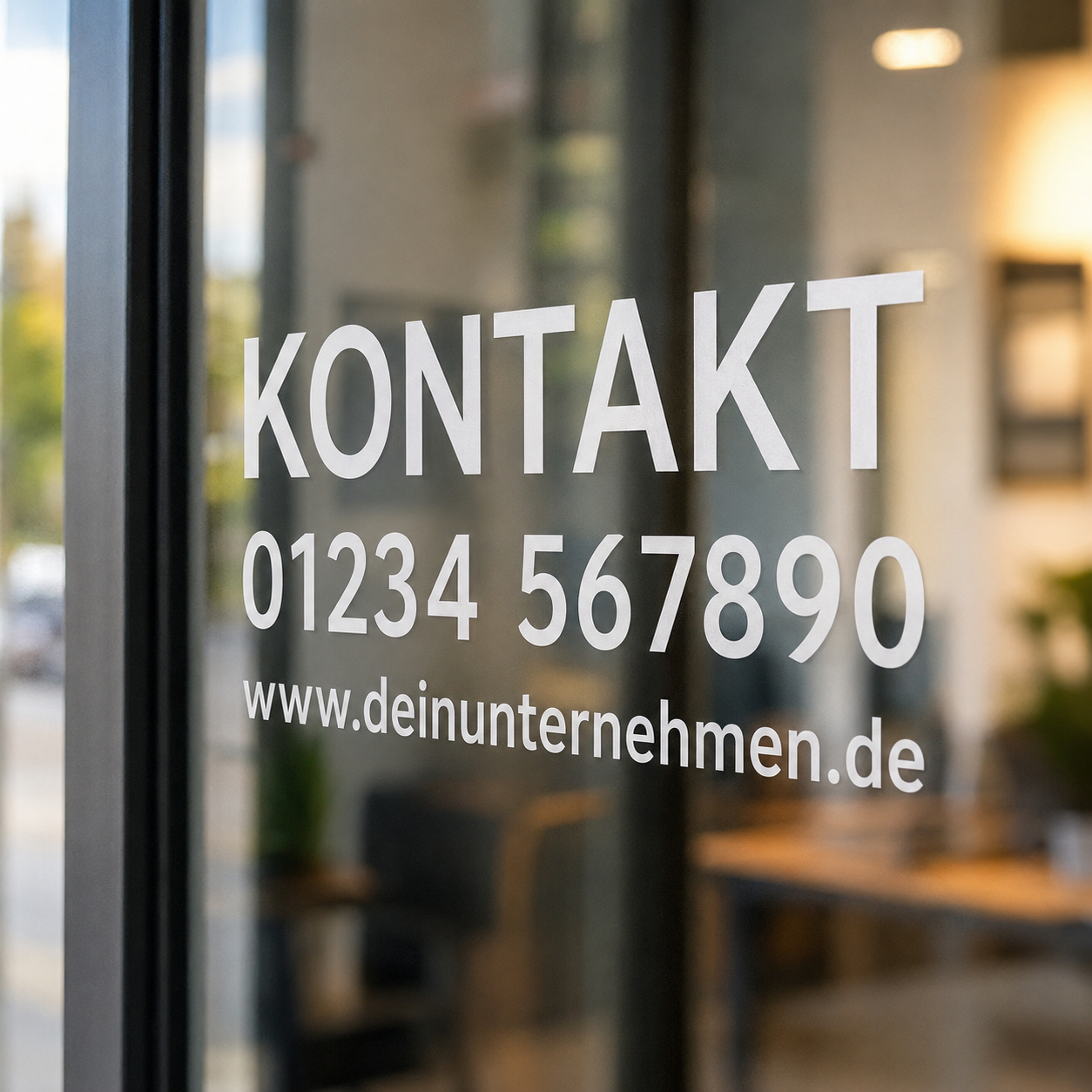 Kontaktdaten-Aufkleber individuell | für Tür, Fenster & Schaufenster | ab 17,99€