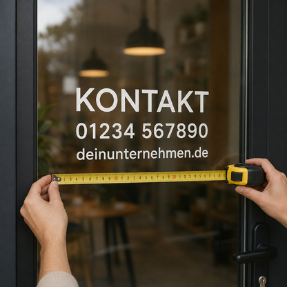 Kontaktdaten-Aufkleber individuell | für Tür, Fenster & Schaufenster | ab 17,99€