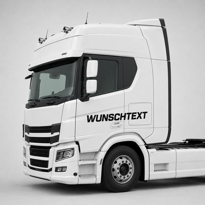 LKW Wunschtext Aufkleber für Lack & Aufbau | 60 bis 180cm | gerade | ab 9,99€