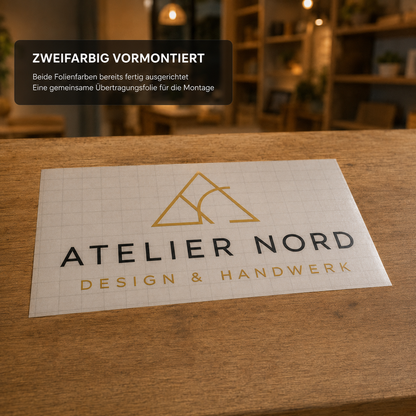 Firmenlogo-Aufkleber als Folienplott – bis 2 Farben | ab 24,99€